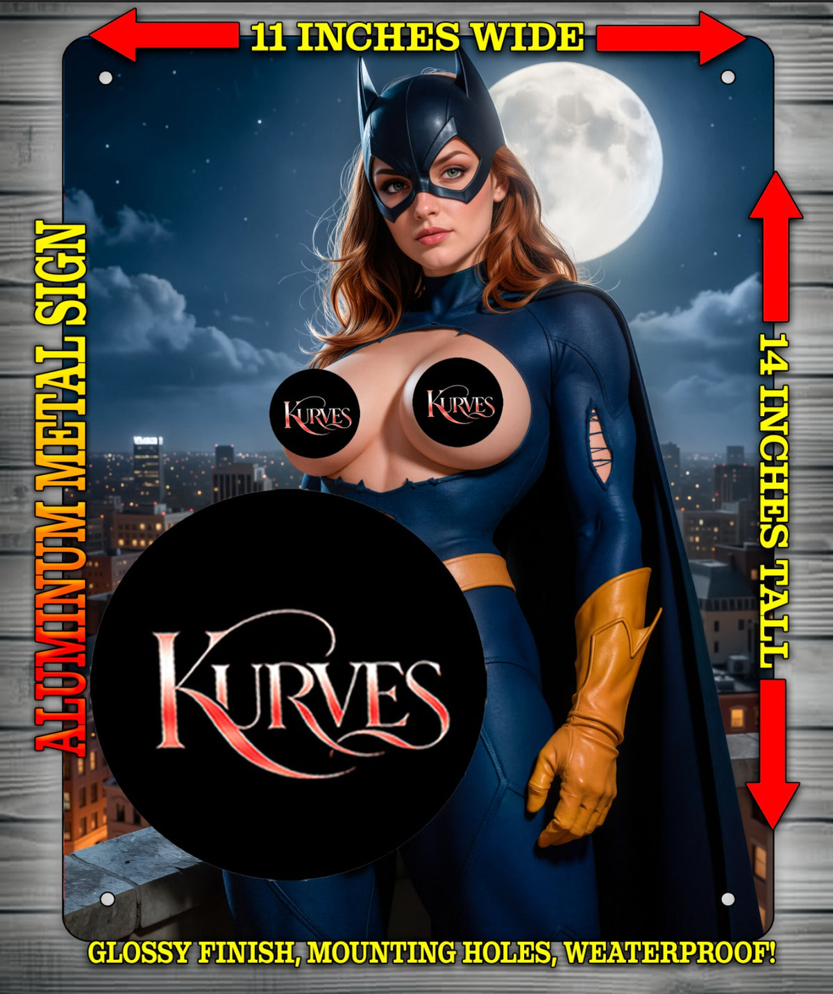BATGIRL V5 NOTI Metal Sign Wall Art 14" x 11"