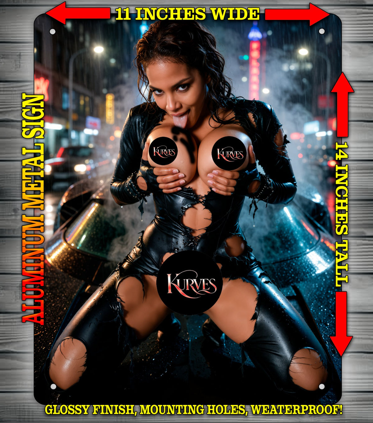 HALLE CATWOMAN COSPLAY NOTI V2 Metal Sign Wall Art 14" x 11"