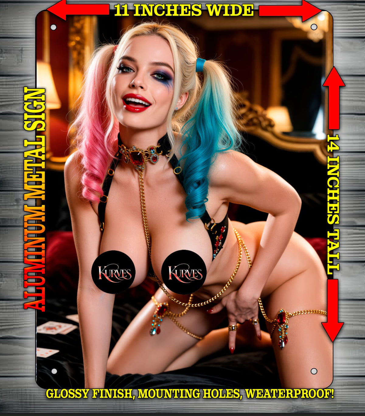 HARLEY QUINN M V3 NOTI  Metal Sign Wall Art 14" x 11"
