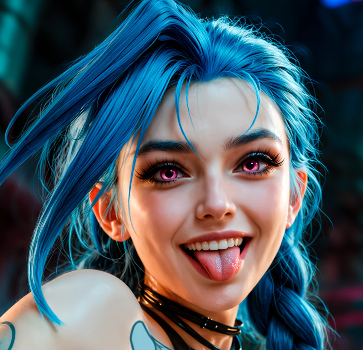 JINX COSPLAY NOTI  V2 Metal Sign Wall Art 14" x 11"