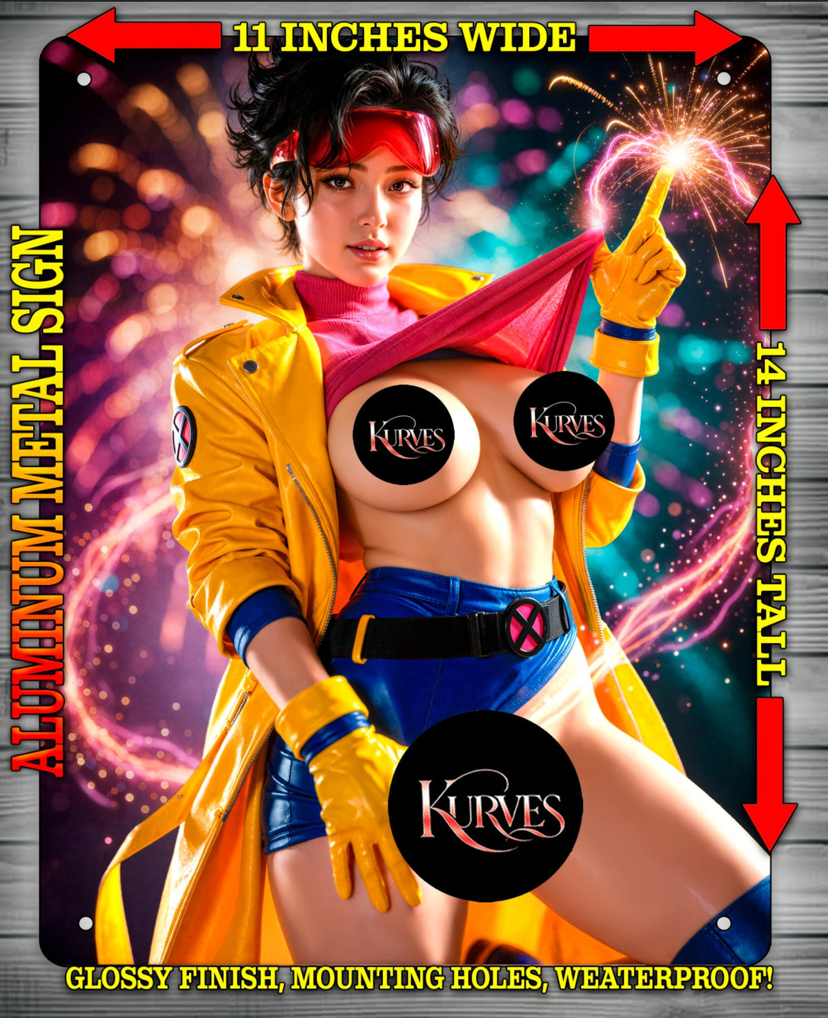 JUBILEE XMEN NOTI Metal Sign Wall Art 14" x 11"