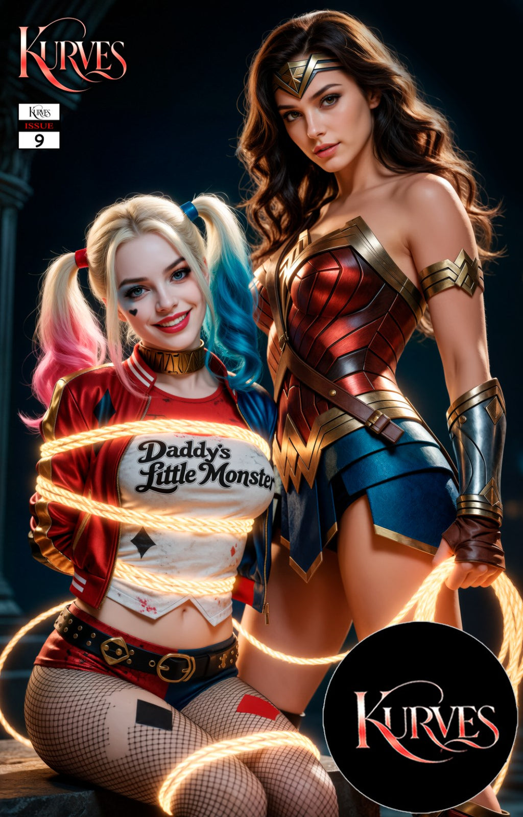 HARLEY QUINN & WONDER WOMAN #9 | NOTI | DOUBLE COVER FULL BOOK | Ltd 100 | KURVES COMICS