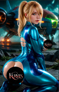 SAMUS ARAN V2 WITH PONY TAIL | VIRGIN NOTI | SINGLE COVER PRINT| KURVES COMICS