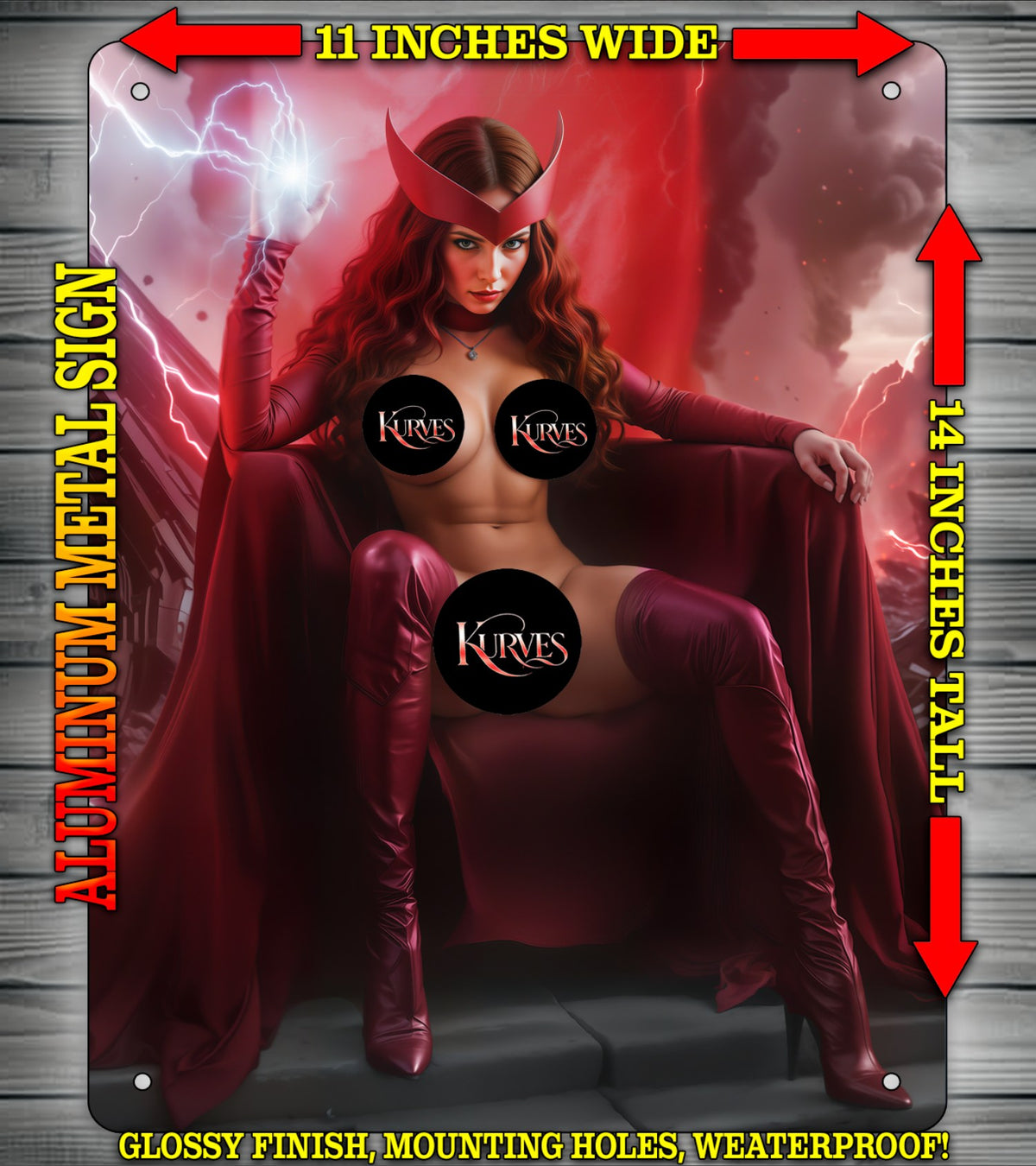 SCARLET WITCH NOTI Metal Sign Wall Art 14" x 11"
