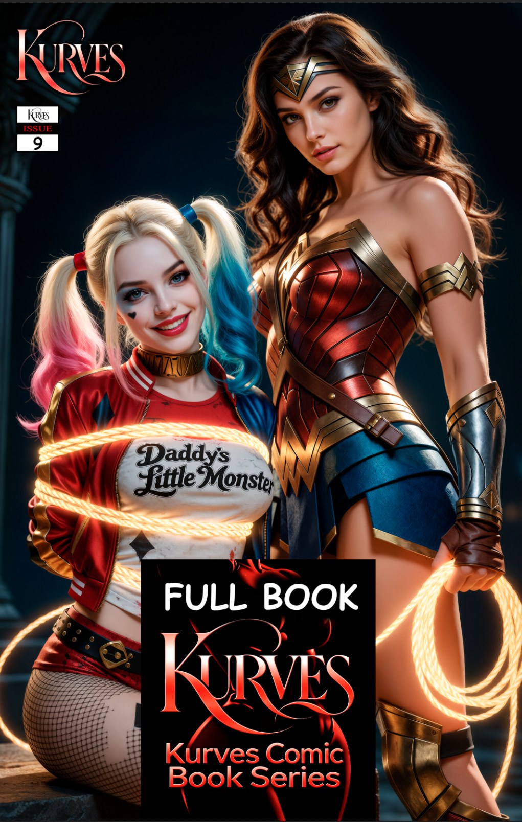 HARLEY QUINN & WONDER WOMAN #9 | NOTI | DOUBLE COVER FULL BOOK | Ltd 100 | KURVES COMICS