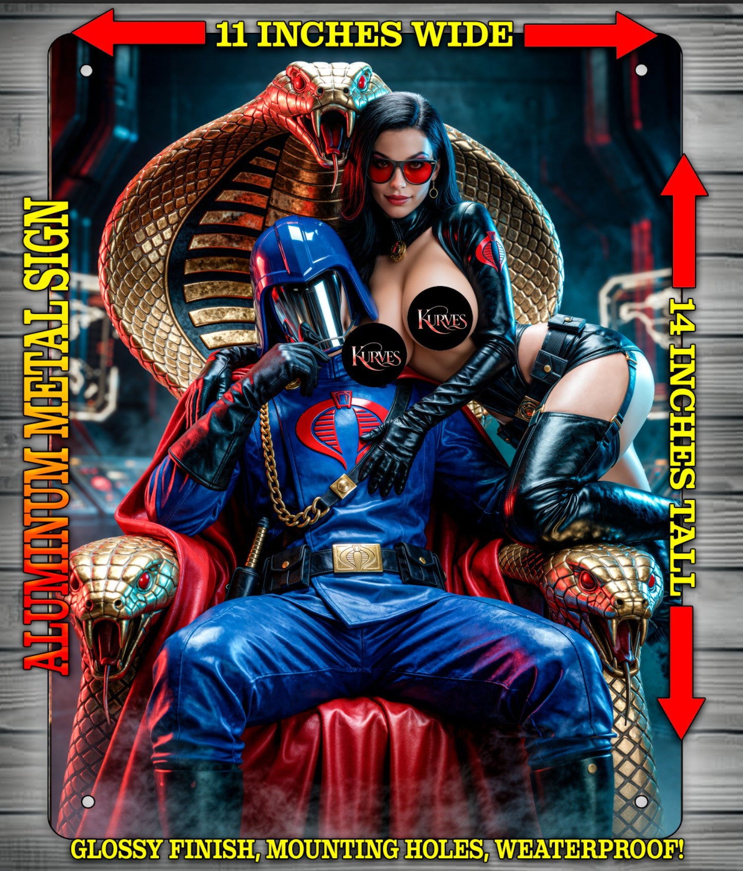 BARONESS & COBRA COMMANDER NOTI Metal Sign Wall Art 14" x 11"