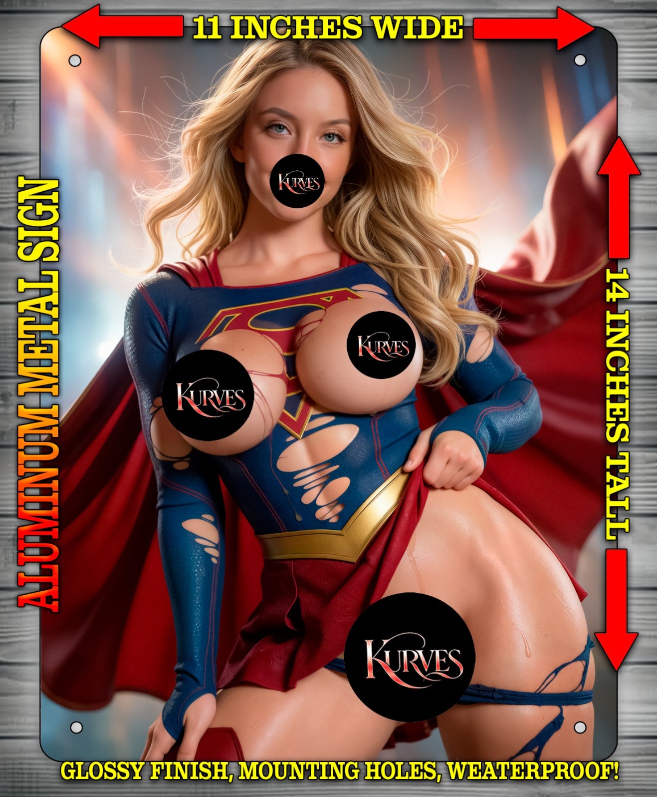 SYDNEY SUPERGIRL Metal Sign Wall Art 14" x 11"