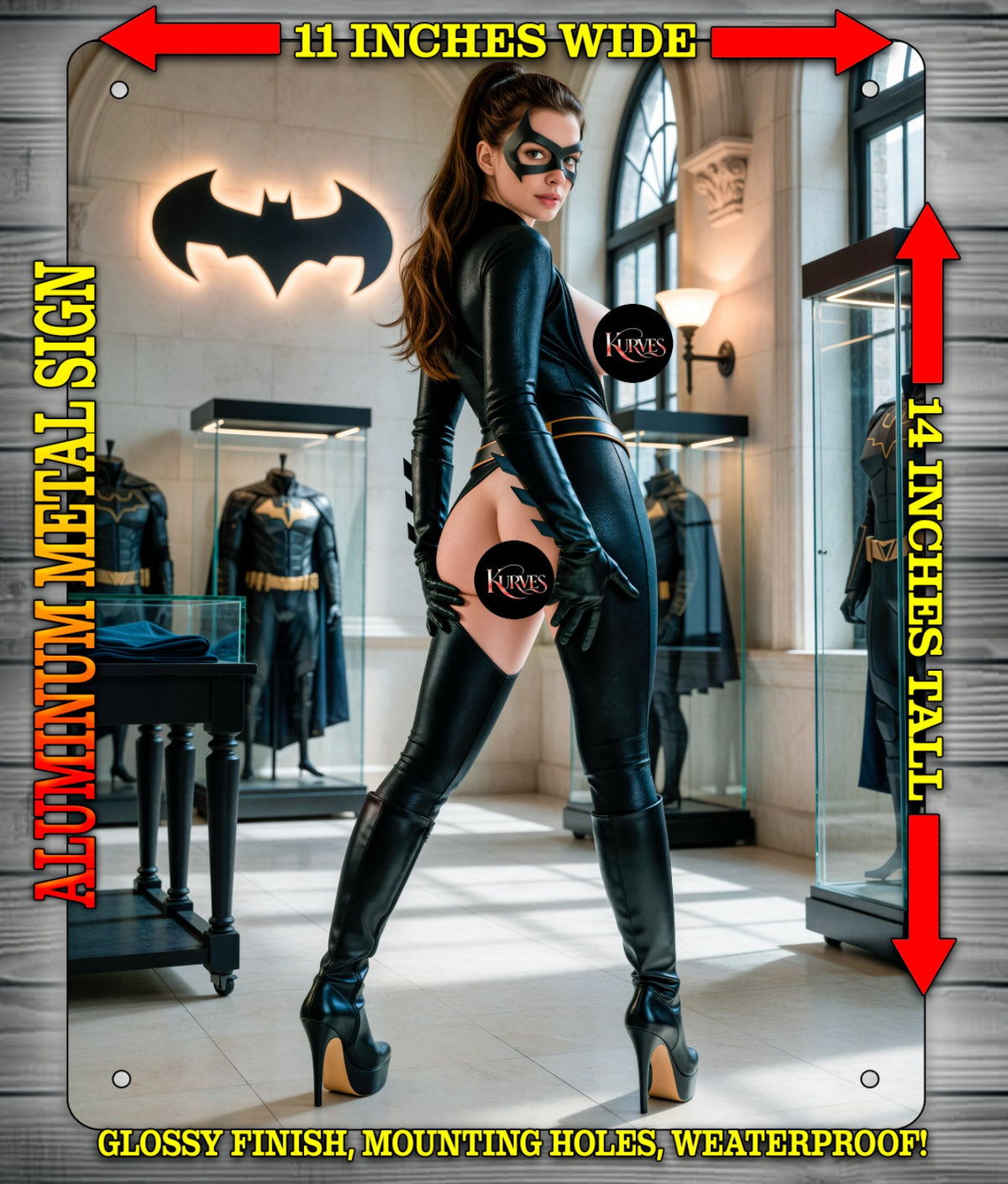 CATWOMAN  V2 ANNE H. NOTI Metal Sign Wall Art 14" x 11"