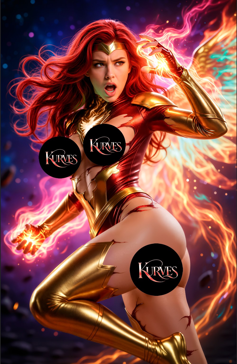 JEAN GREY PHOENIX X-MEN | NOTI | SINGLE COVER PRINT| KURVES COMICS
