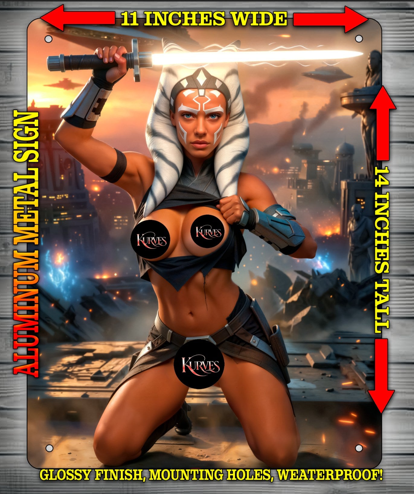AHSOKA NOTI Metal Sign Wall Art 14" x 11"