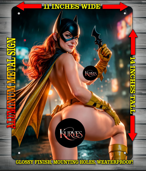 BATGIRL V4 NOTI or NICE Metal Sign Wall Art 14" x 11"