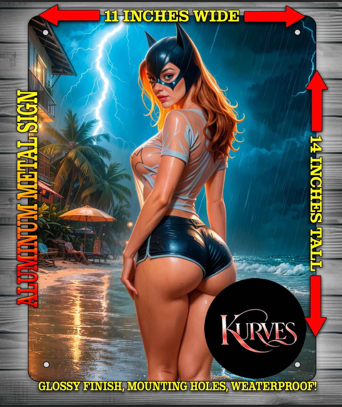 BATGIRL V6 NOTI Metal Sign Wall Art 14" x 11"