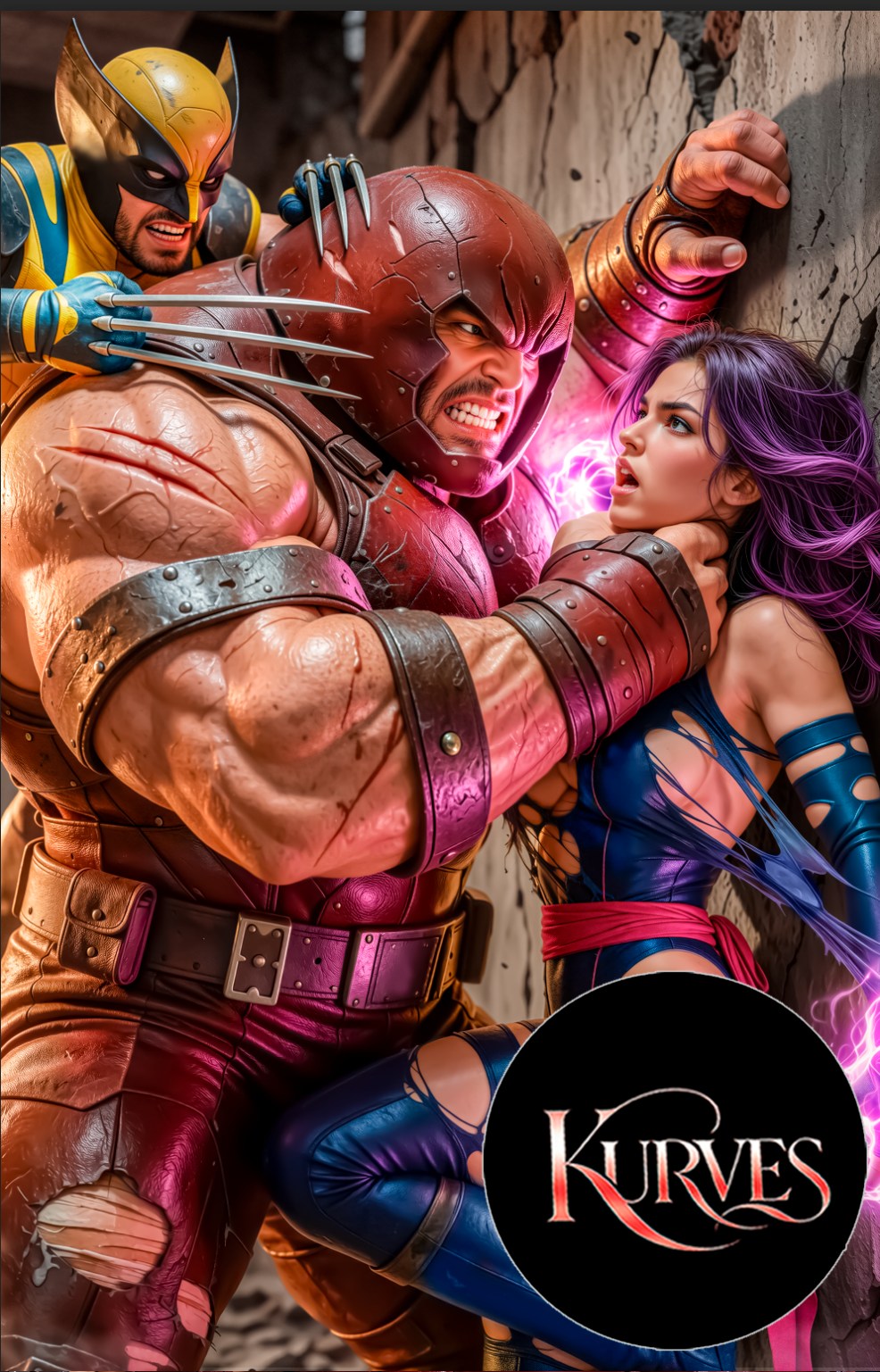 PSYLOCKE - JUGGERNAUT - WOLVERINE| NICE | SINGLE COVER PRINT| KURVES COMICS