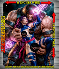 PSYLOCKE AND JUGGERNAUT V3 NOTI Metal Sign Wall Art 14" x 11"