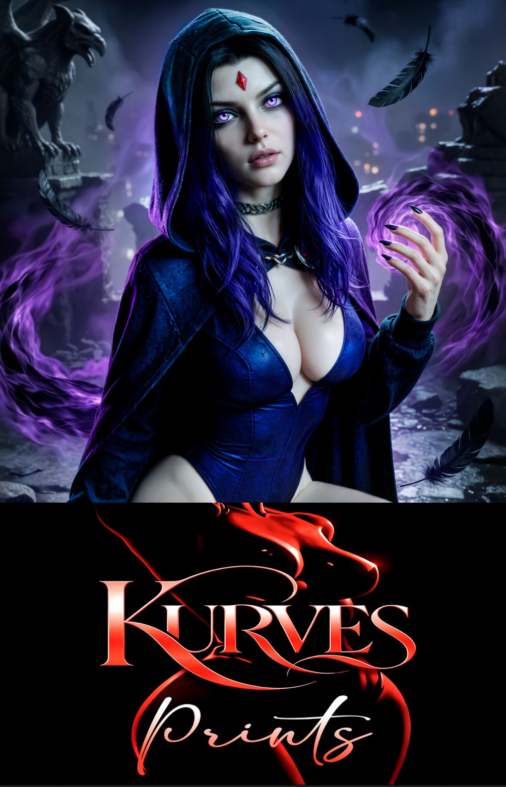 RAVEN  NAUGHTY or NICE  | SINGLE COVER PRINT| KURVES COMICS