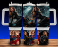 40oz  SYDNEY BATGIRL - SUPERGIRL STAINLESS STEEL CUP MUG TUMBLER WITH HANDLE