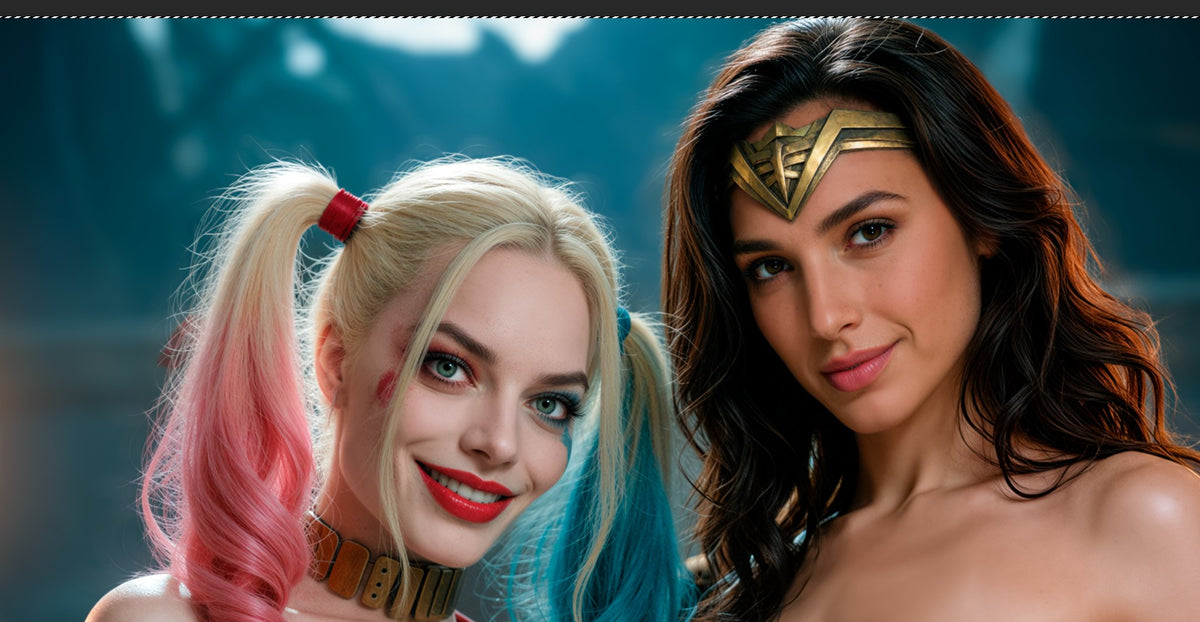 HARLEY QUINN & WONDER WOMAN NOTI  Metal Sign Wall Art 14" x 11"