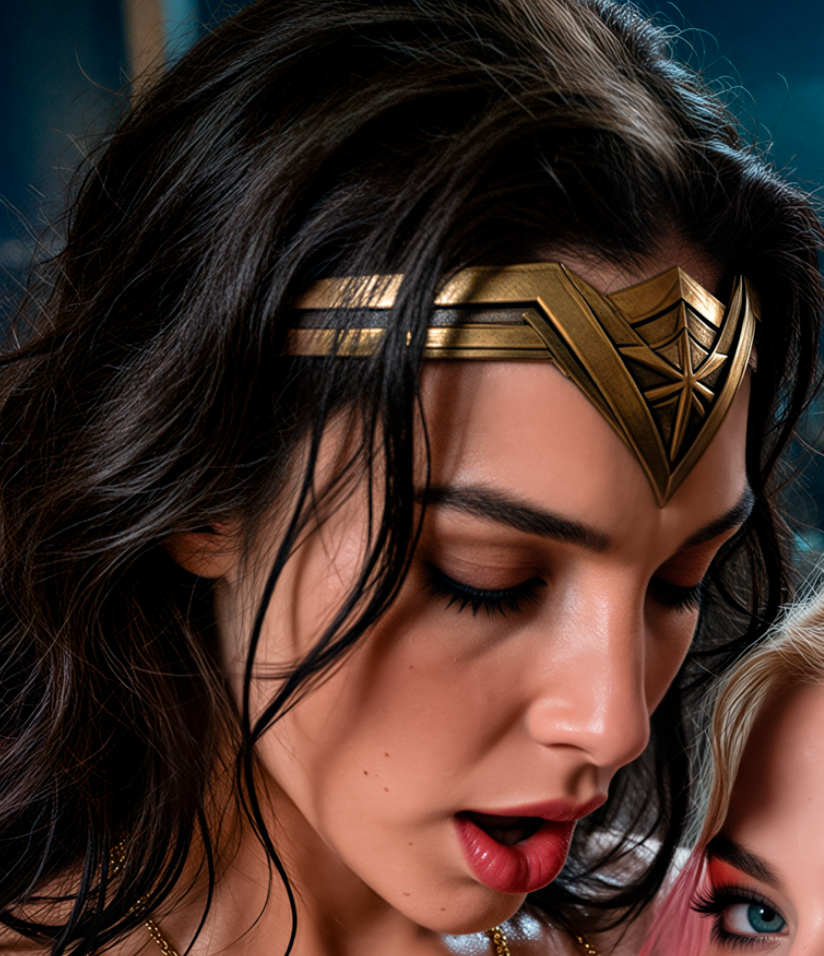 HARLEY QUINN & WONDER WOMAN V8 NOTI  Metal Sign Wall Art 14" x 11"