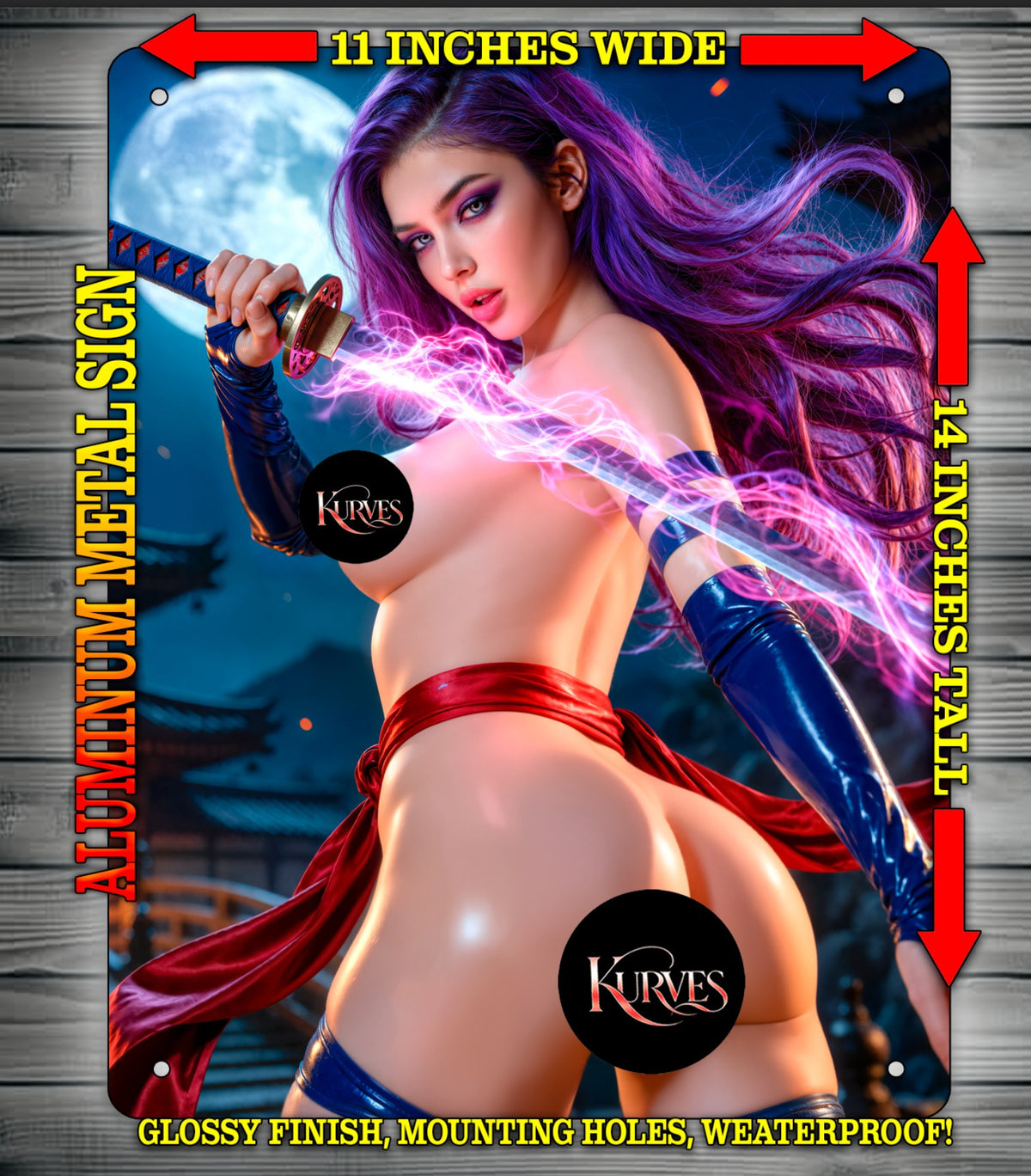 PSYLOCKE V4 NOTI OR NICE Metal Sign Wall Art 14" x 11"