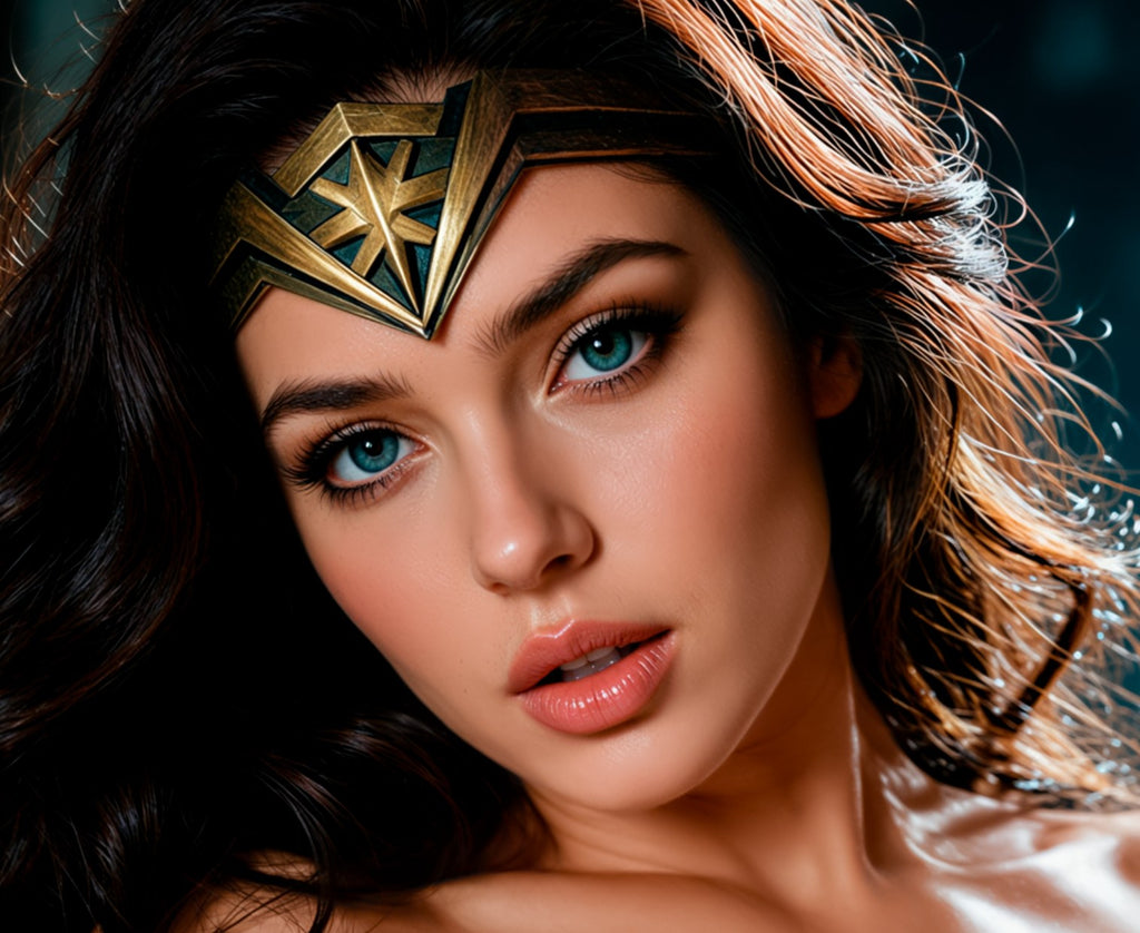 WONDER WOMAN ON BATMOBILE NOTI  Metal Sign Wall Art 14" x 11"