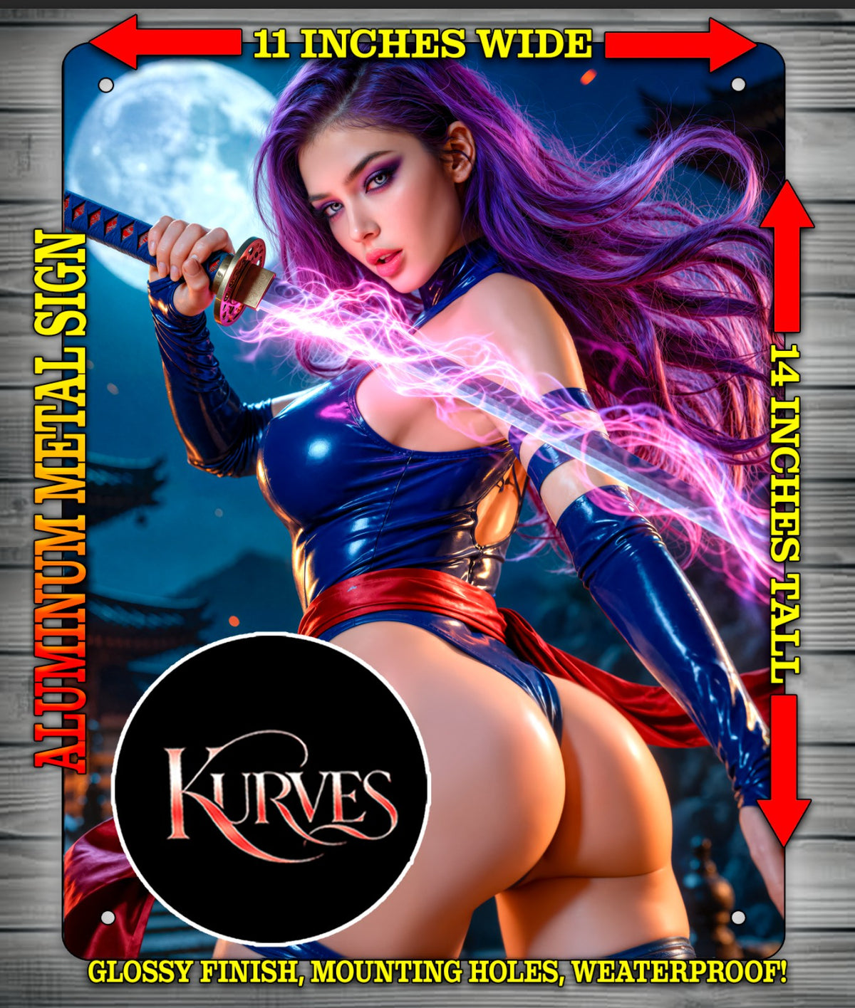 PSYLOCKE V4 NOTI OR NICE Metal Sign Wall Art 14" x 11"