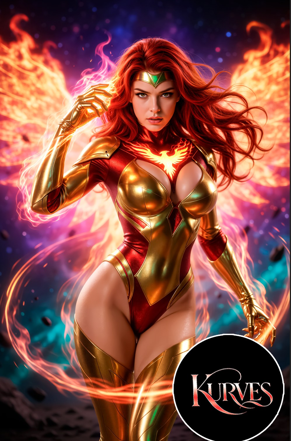 JEAN GREY PHOENIX X-MEN | NICE | SINGLE COVER PRINT| KURVES COMICS
