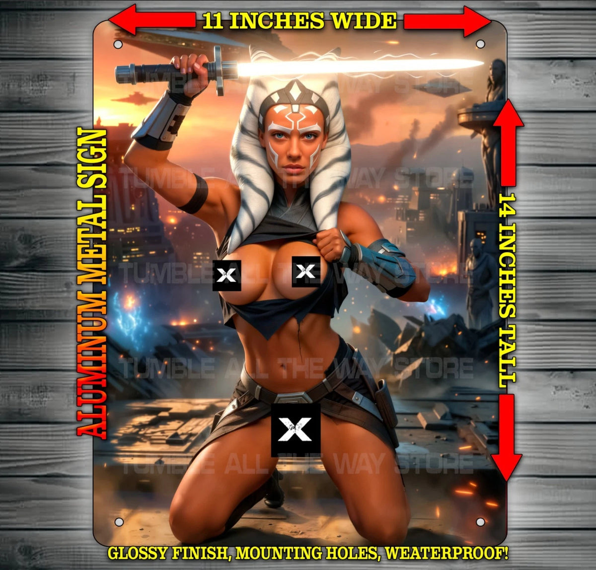 AHSOKA NOTI Metal Sign Wall Art 14" x 11"