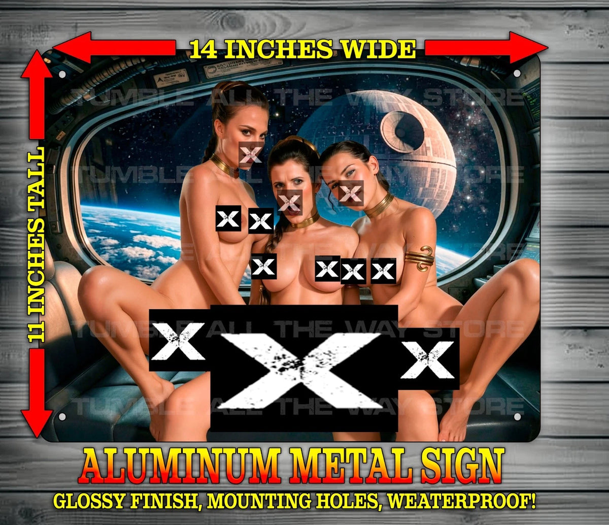 SLAVE LEIA - REY - PADME V4 NOTI Metal Sign Wall Art 14" x 11"